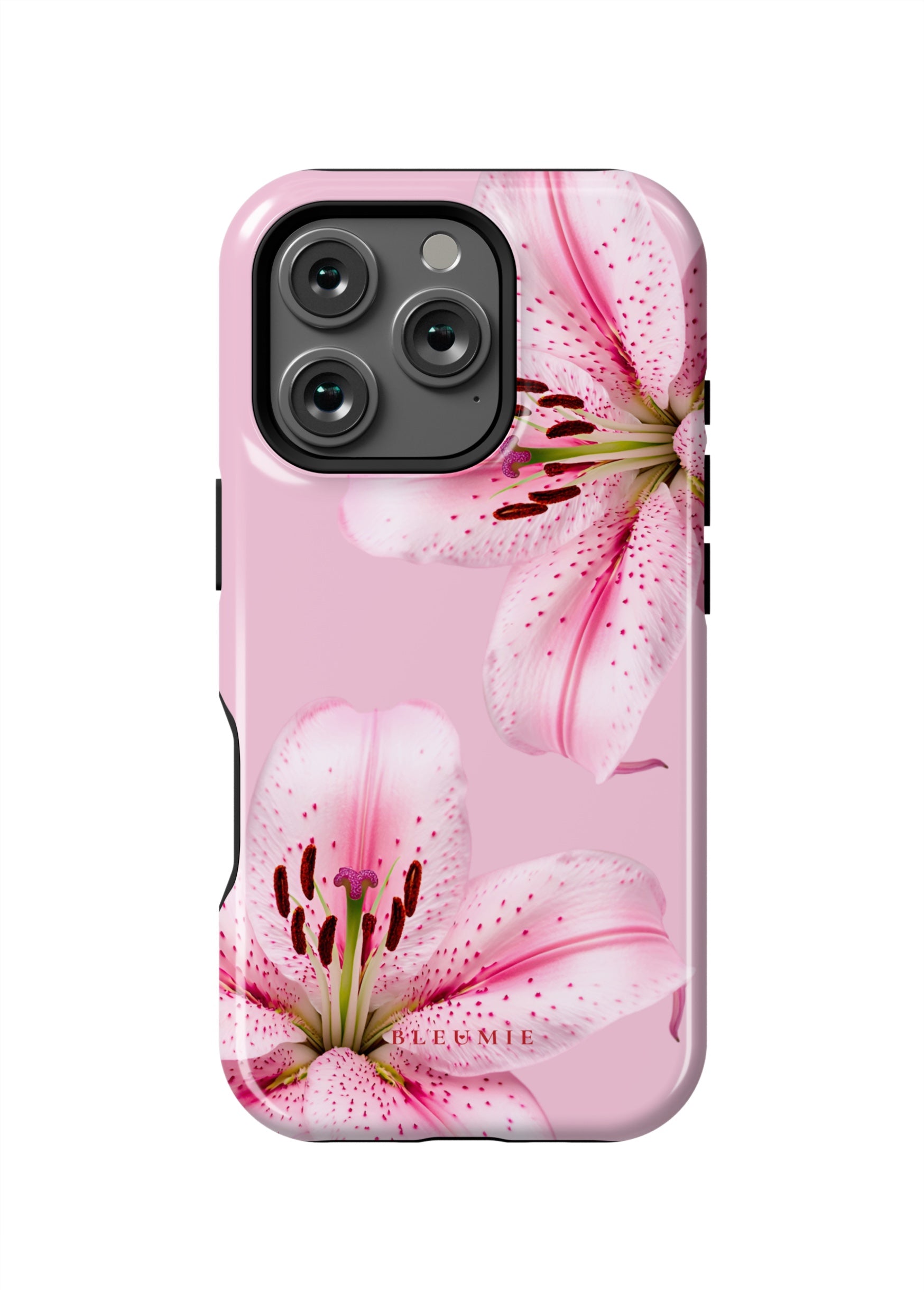 BLEUMIE Pink Lily Floral MagSafe Phone Case iPhone 16 Pro