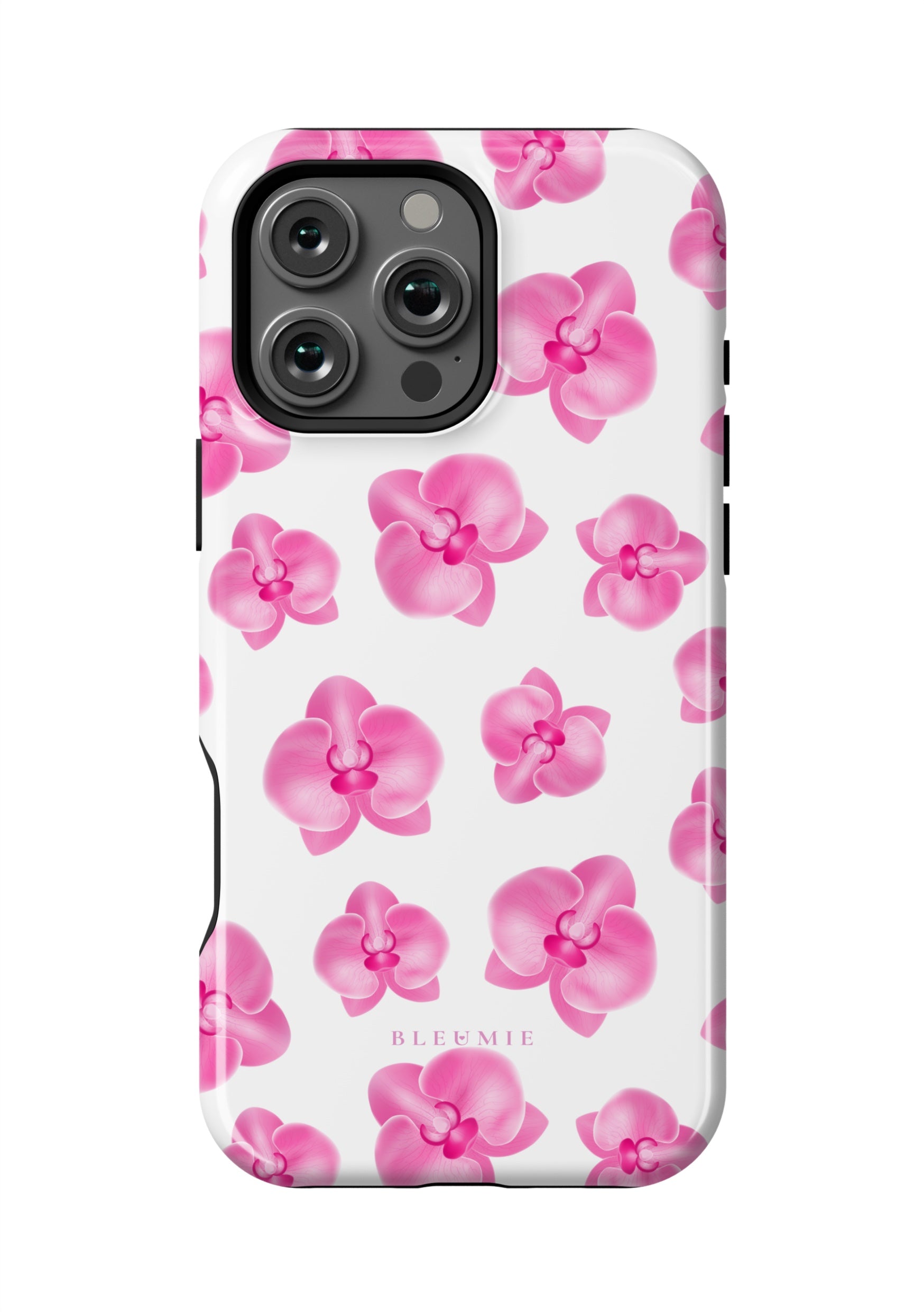 BLEUMIE Pink Orchid Floral MagSafe Phone Case iPhone 16 Pro Max