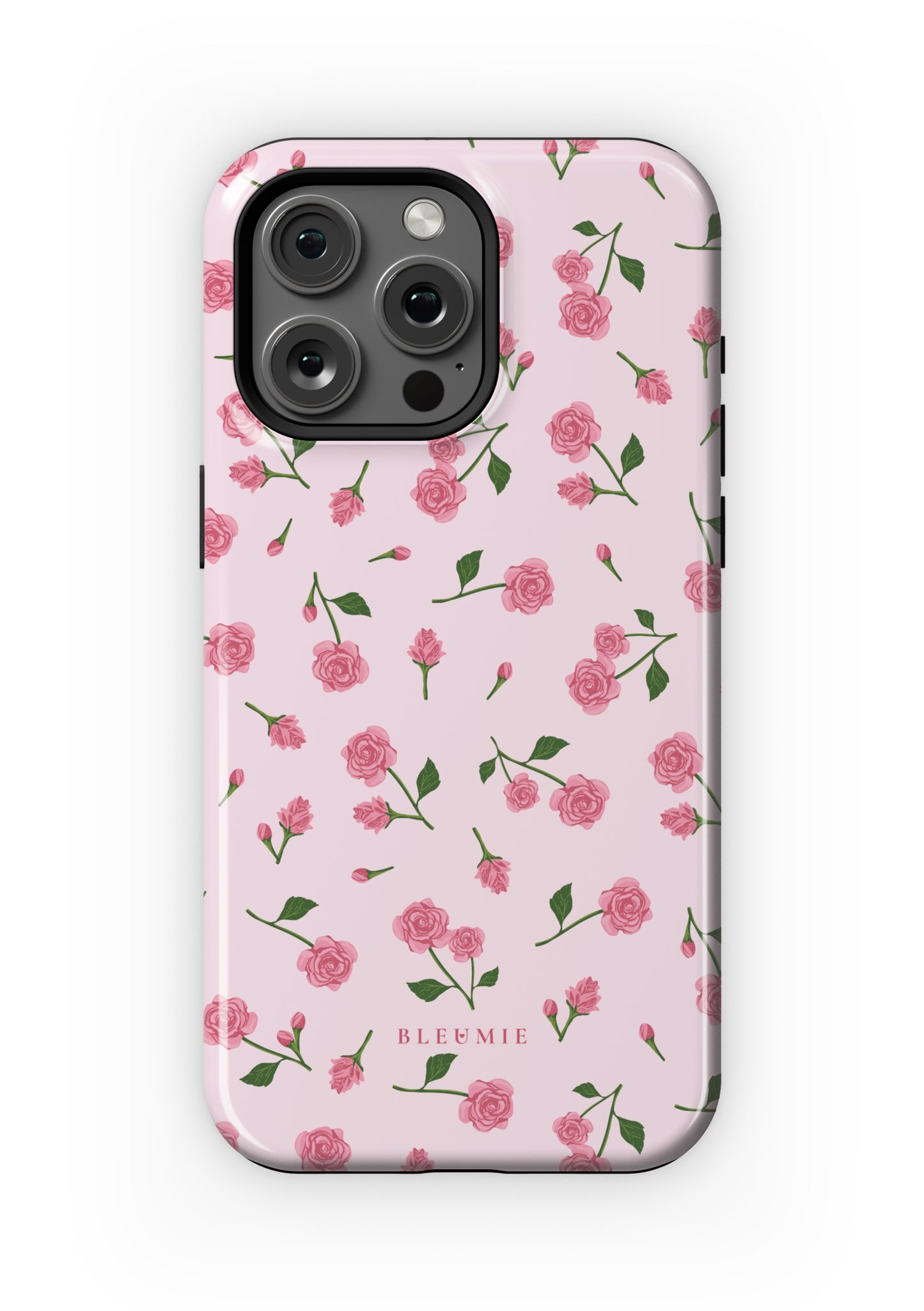 BLEUMIE Pink Dainty Roses iPhone Case iPhone 15 Pro Max Tough