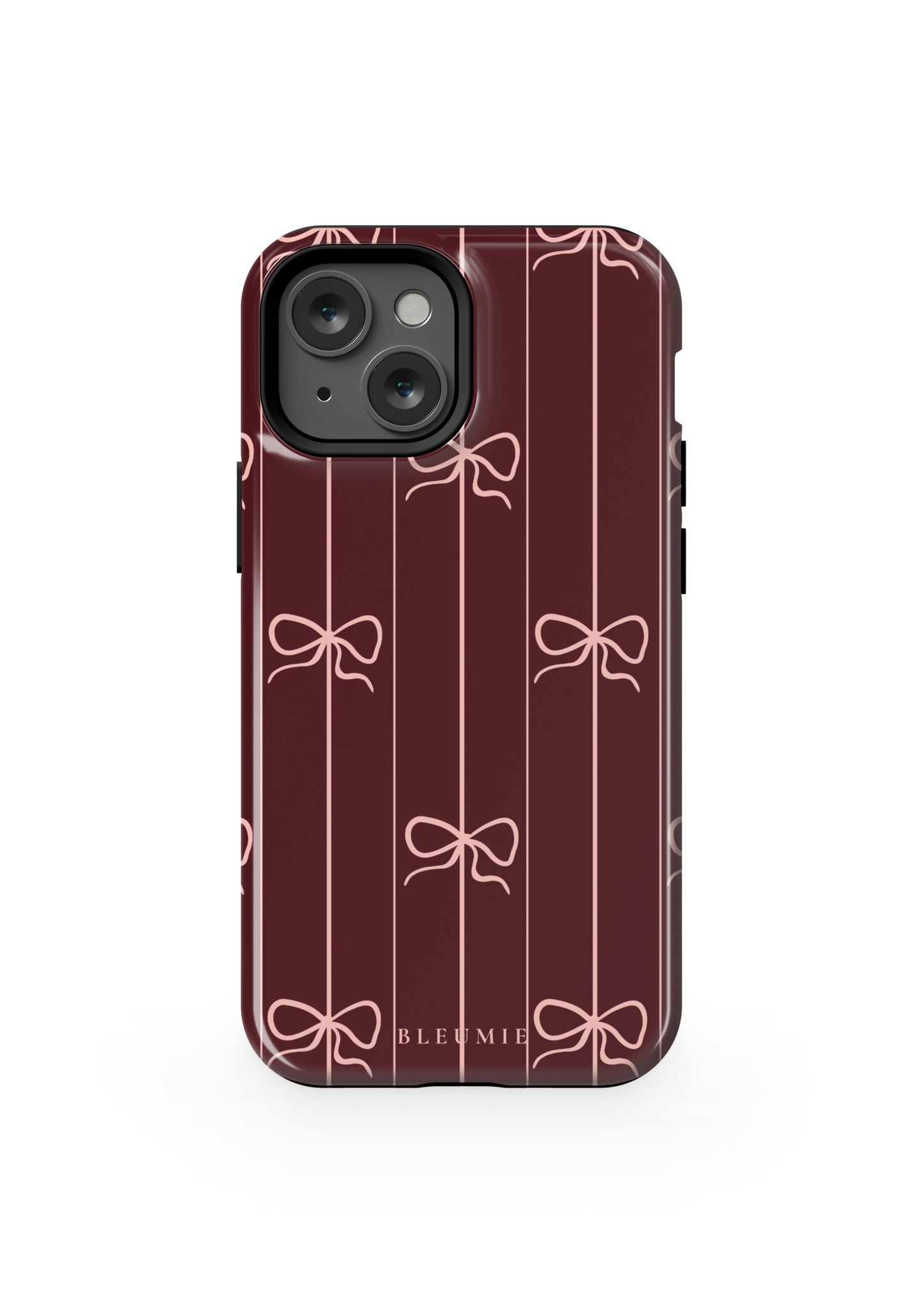BLEUMIE Plum Striped Bow MagSafe iPhone Case iPhone 13 Mini