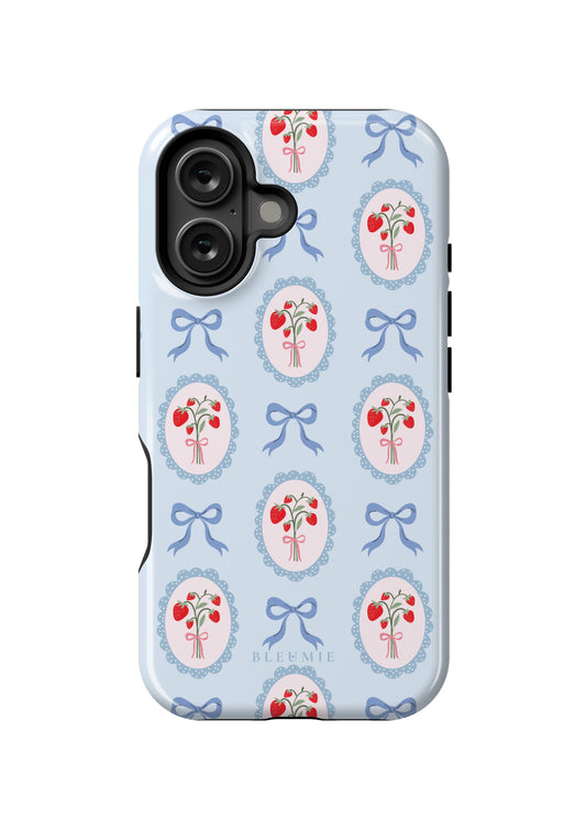 BLEUMIE Vintage Strawberry Bows iPhone Case iPhone 16 Tough