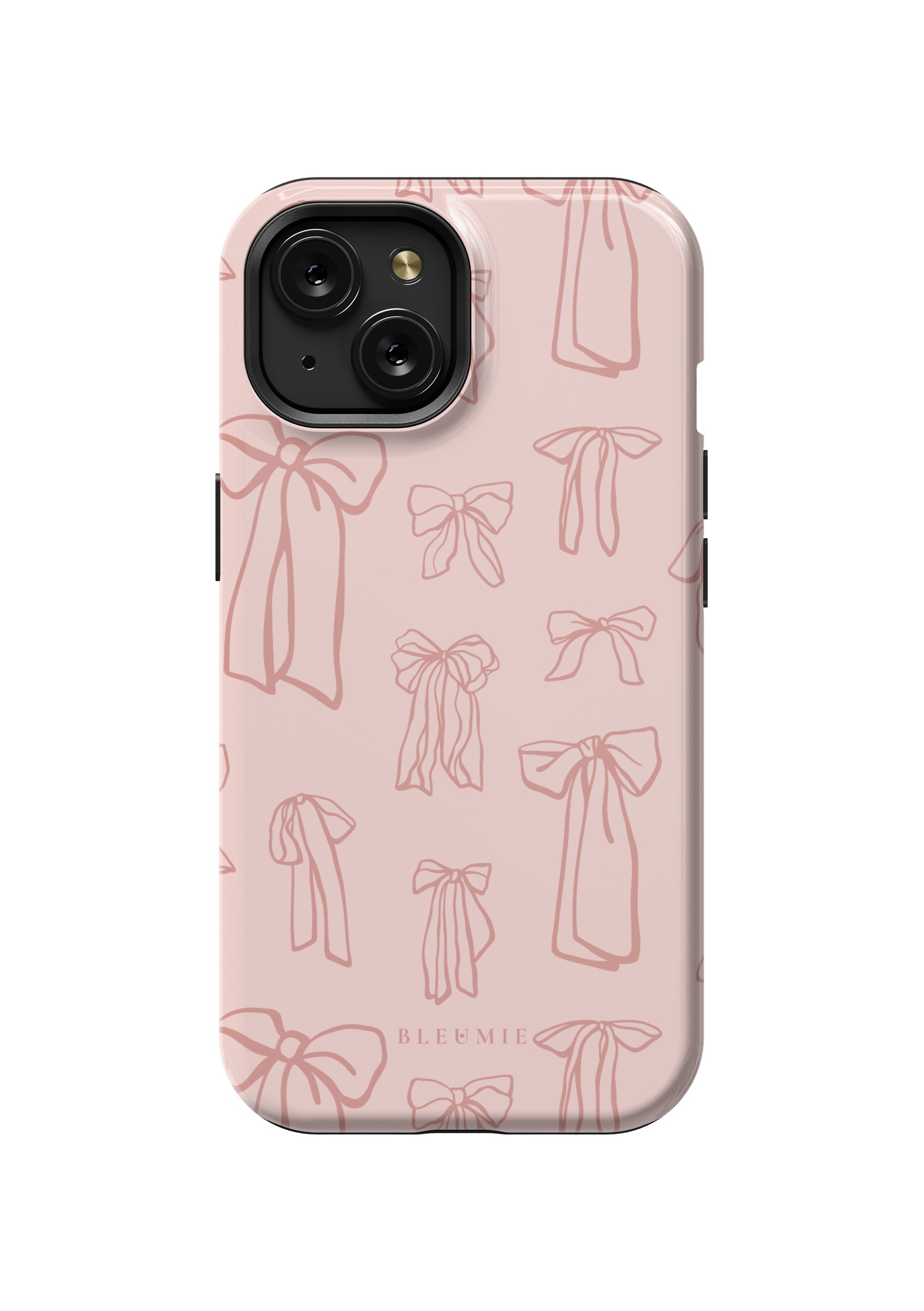 BLEUMIE pink phone case with bow designs MagSafe iPhone Case for secure wireless charging
